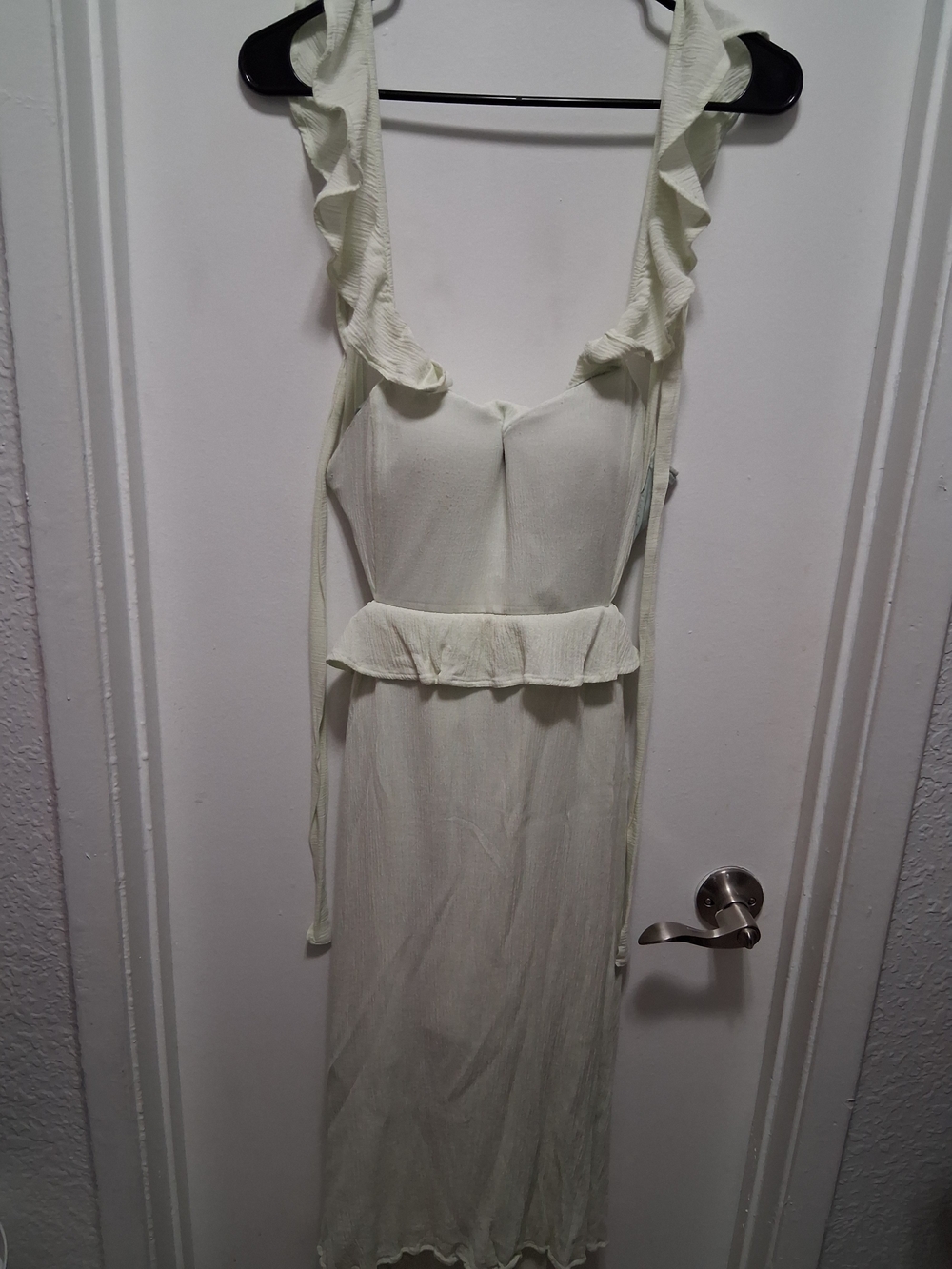 Forever 21 Cream Ruffle-Strap Slip Dress